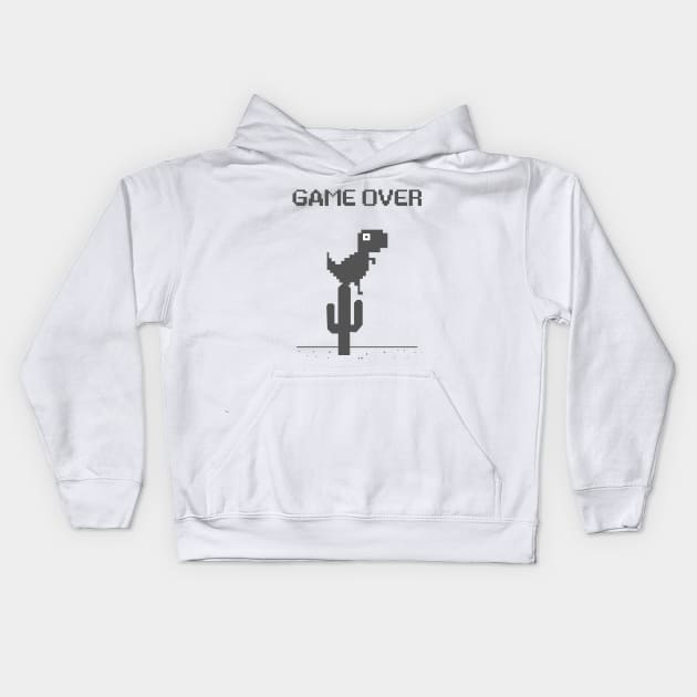 Dino Game Over Kids Hoodie by AndySaljim